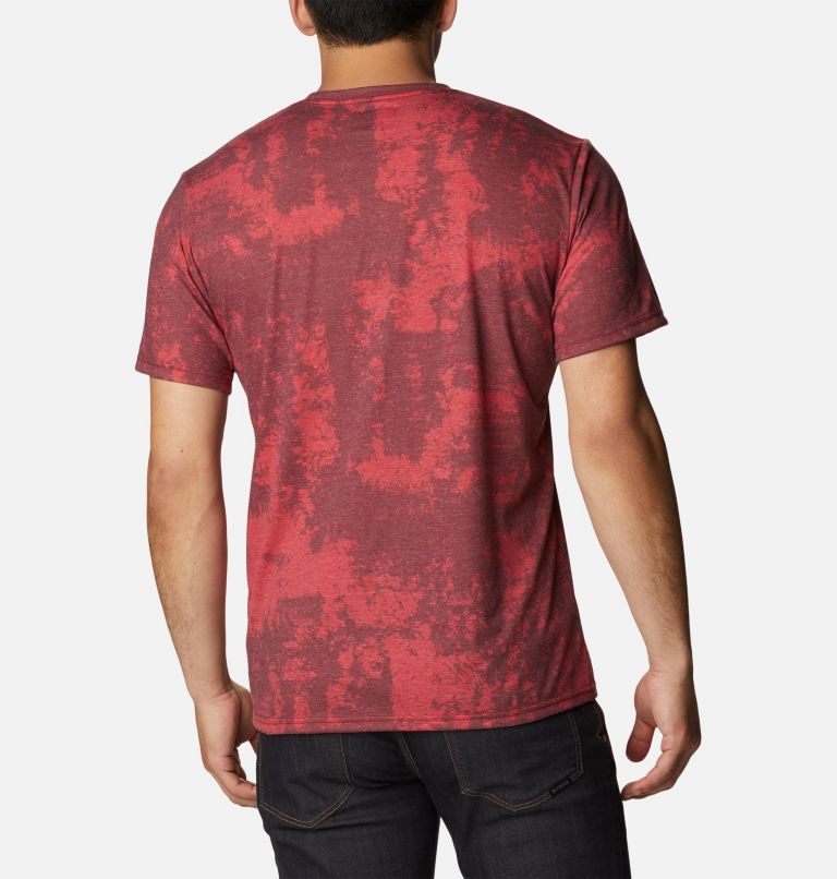 Men's Taku River Short Sleeve Shirt, Color: Mountain Red Sumi Trees, image 2