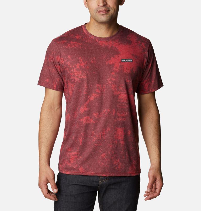 Thumbnail: Men's Taku River Short Sleeve Shirt, Color: Mountain Red Sumi Trees, image 1