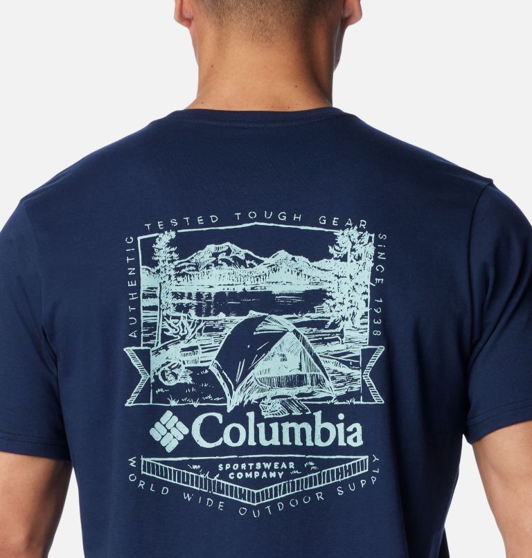 Men's Rockaway River Back Graphic T-Shirt, Color: Collegiate Navy, Lakeside Badge, image 5