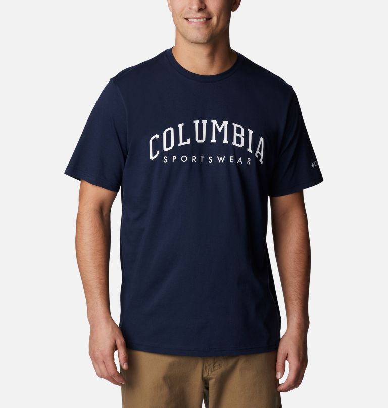 Thumbnail: Camiseta estampada Rockaway River para hombre, Color: Collegiate Navy, CSC Varsity Arch Grx, image 1