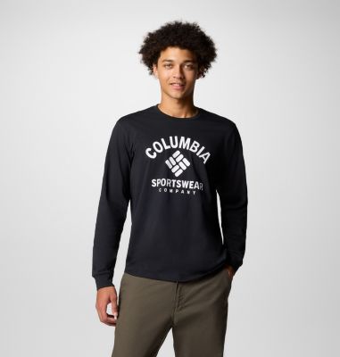 Camiseta estampada de manga larga Rockaway River para hombre, Color: Black, Athletic Arch, image 1