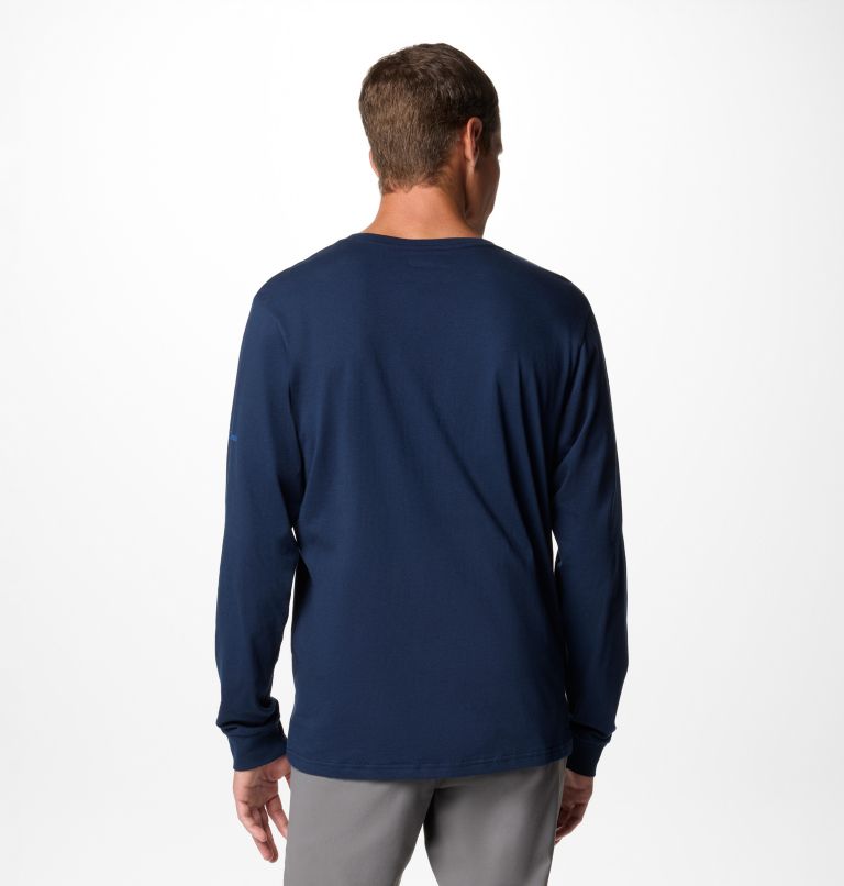 Men's Rockaway River Graphic Long Sleeve T-Shirt, Color: Coll Navy, Athletic Arch, image 2