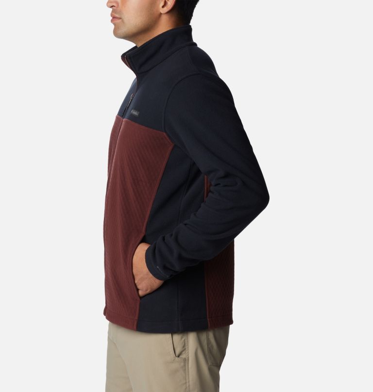 Thumbnail: Men's Overlook Trail Full Zip Jacket, Color: Elderberry, Black, image 3
