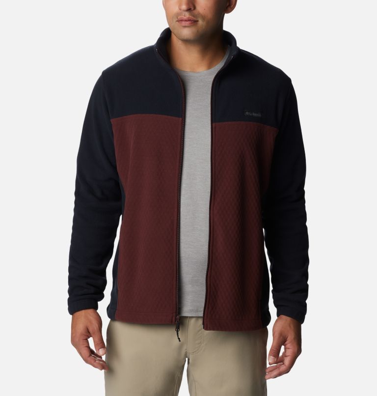 Thumbnail: Men's Overlook Trail Full Zip Jacket, Color: Elderberry, Black, image 8
