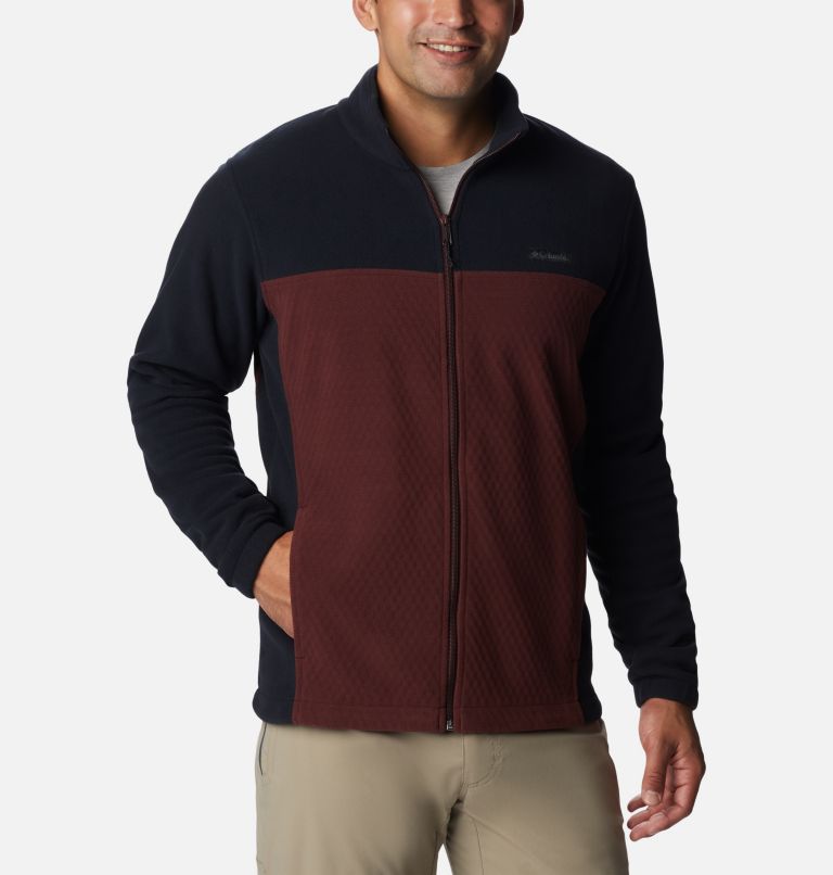 Thumbnail: Men's Overlook Trail Full Zip Jacket, Color: Elderberry, Black, image 1