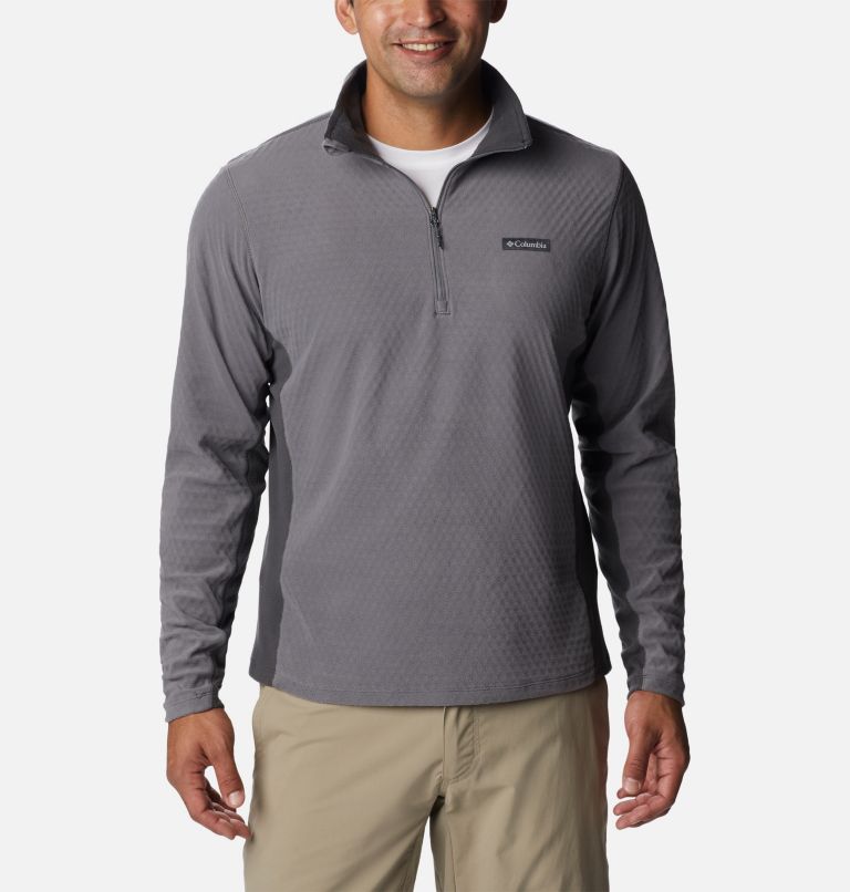 Men's Overlook Pass Half Zip Shirt, Color: City Grey, Shark, image 1
