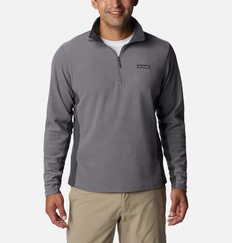 Thumbnail: Men's Overlook Pass Half Zip Shirt, Color: City Grey, Shark, image 1