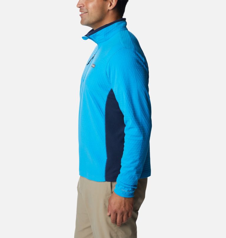 Men's Overlook Pass Half Zip Shirt, Color: Compass Blue, Collegiate Navy, image 3
