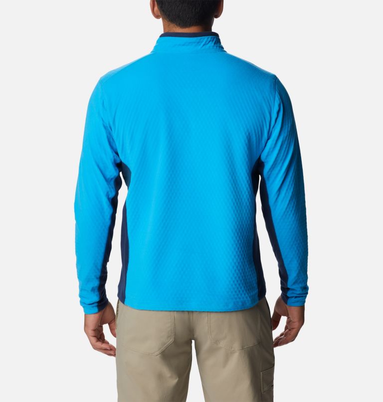 Men's Overlook Pass Half Zip Shirt, Color: Compass Blue, Collegiate Navy, image 2