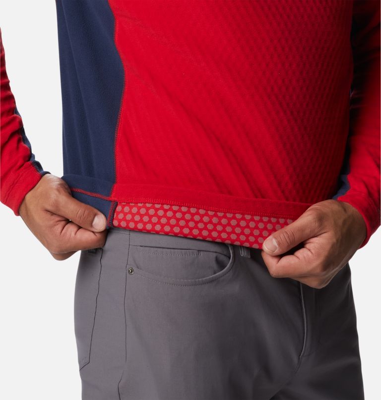 Men's Overlook Pass Half Zip Shirt, Color: Mountain Red, Collegiate Navy, image 5