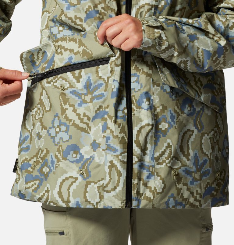 Women's LandSky GORE-TEX Jacket, Color: Mantis Green Floral Print, image 7