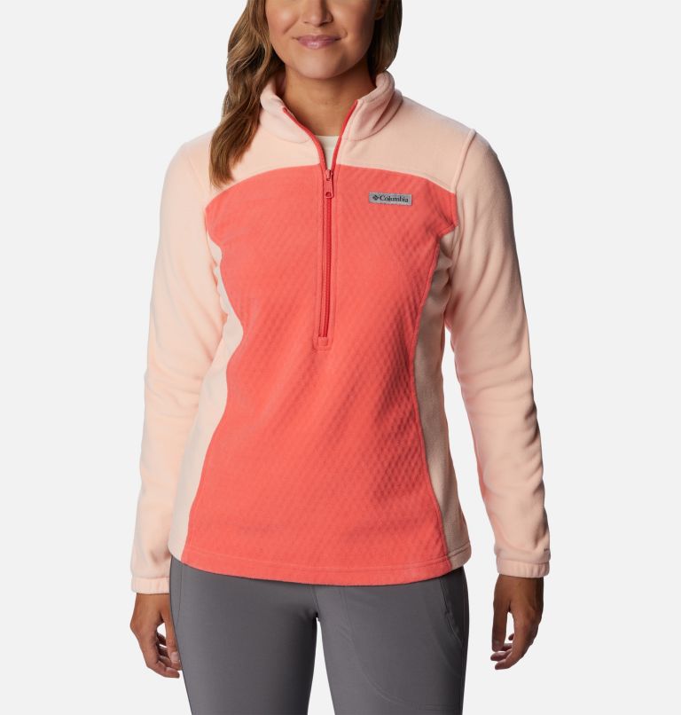 Thumbnail: Women's Overlook Trail Half Zip Pullover, Color: Blush Pink, Peach Blossom, image 1