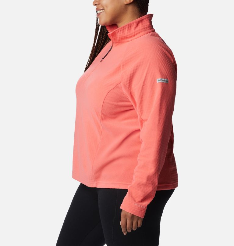 Thumbnail: Women's Overlook Pass Half Zip - Plus Size, Color: Blush Pink, image 3