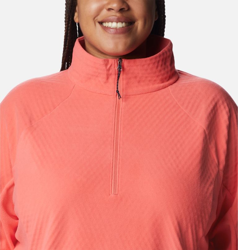 Thumbnail: Women's Overlook Pass Half Zip - Plus Size, Color: Blush Pink, image 4