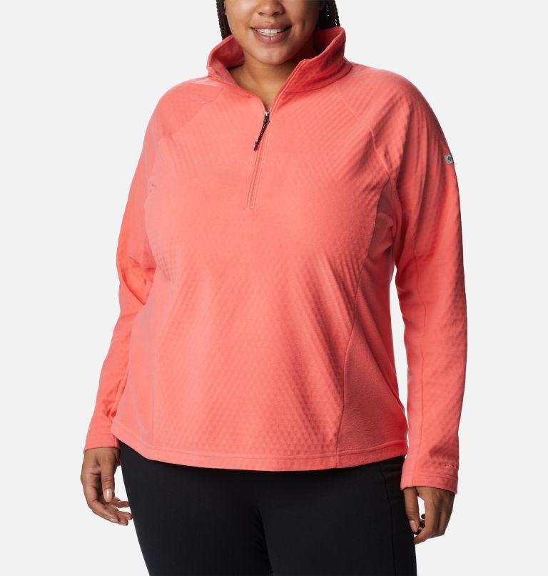 Thumbnail: Haut à demi-zip Overlook Pass Femme – Grandes tailles, Color: Blush Pink, image 1