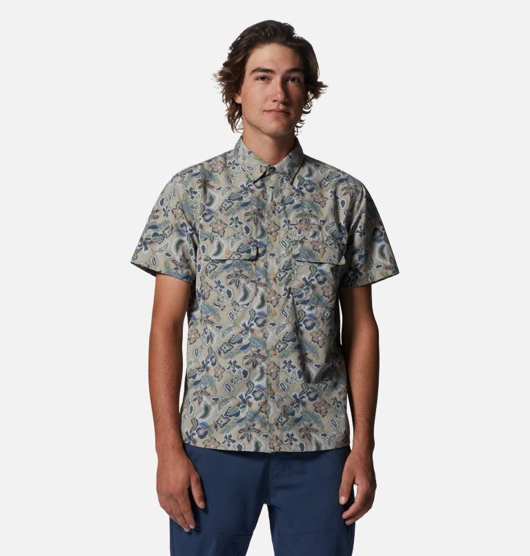 Floral short sleeve button on sale down