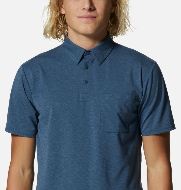 Men's Low Exposure Polo, Color: Zinc EOE Stripe, image 4