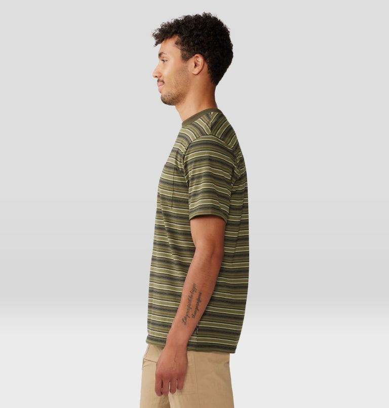 Men's Low Exposure Short Sleeve, Color: Combat Green Crag Stripe, image 3