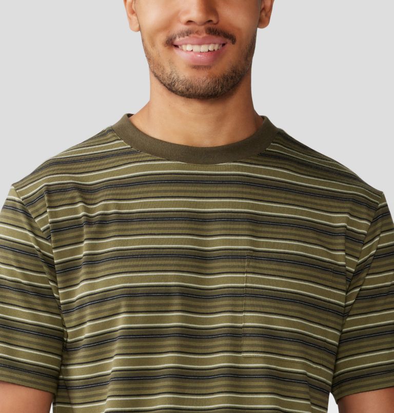 Men's Low Exposure Short Sleeve, Color: Combat Green Crag Stripe, image 4