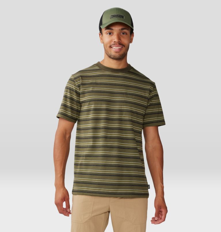 Men's Low Exposure Short Sleeve, Color: Combat Green Crag Stripe, image 5