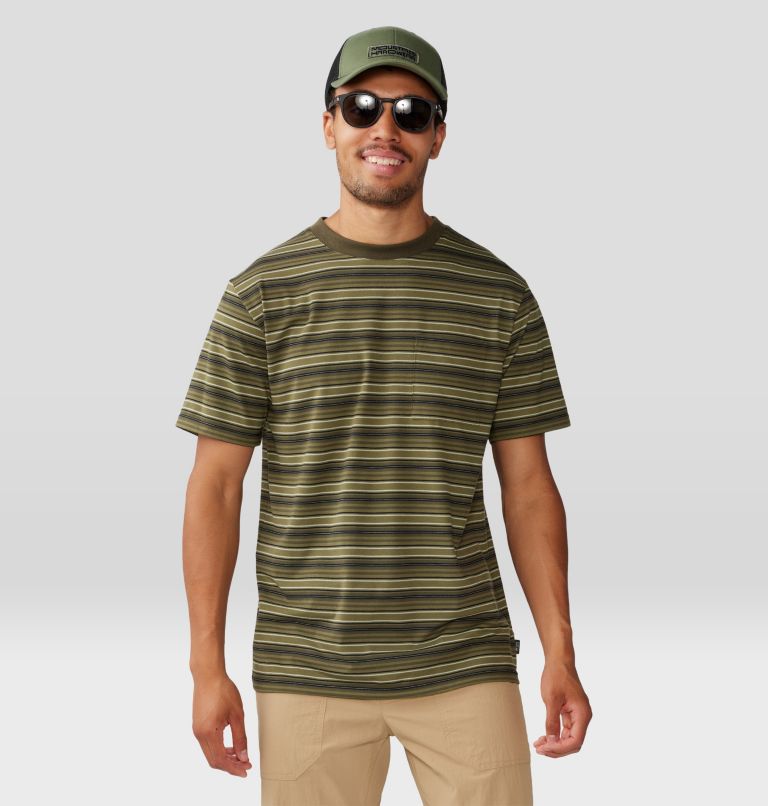 Men's Low Exposure Short Sleeve, Color: Combat Green Crag Stripe, image 6