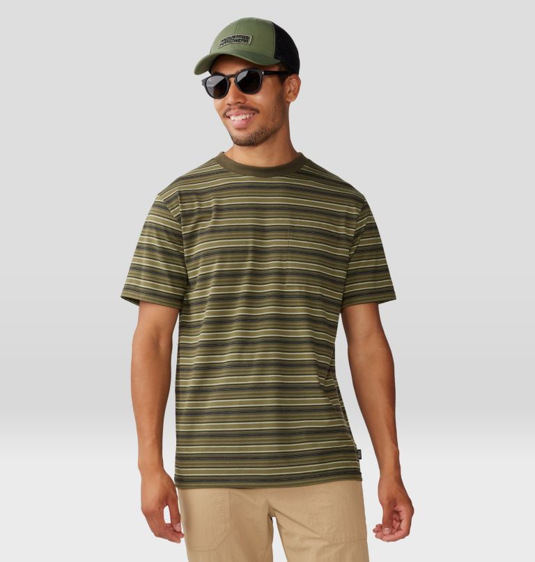 Men's Low Exposure Short Sleeve, Color: Combat Green Crag Stripe, image 7