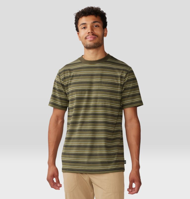 Thumbnail: Men's Low Exposure Short Sleeve, Color: Combat Green Crag Stripe, image 1