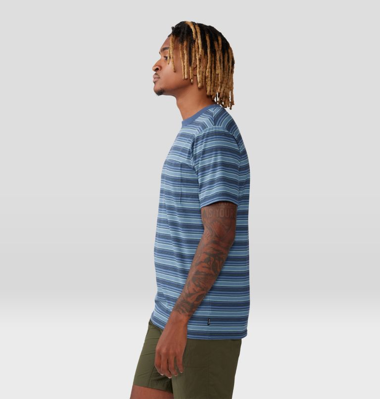Thumbnail: T-shirt à manches courtes Low Exposure Homme, Color: Zinc Crag Stripe, image 3