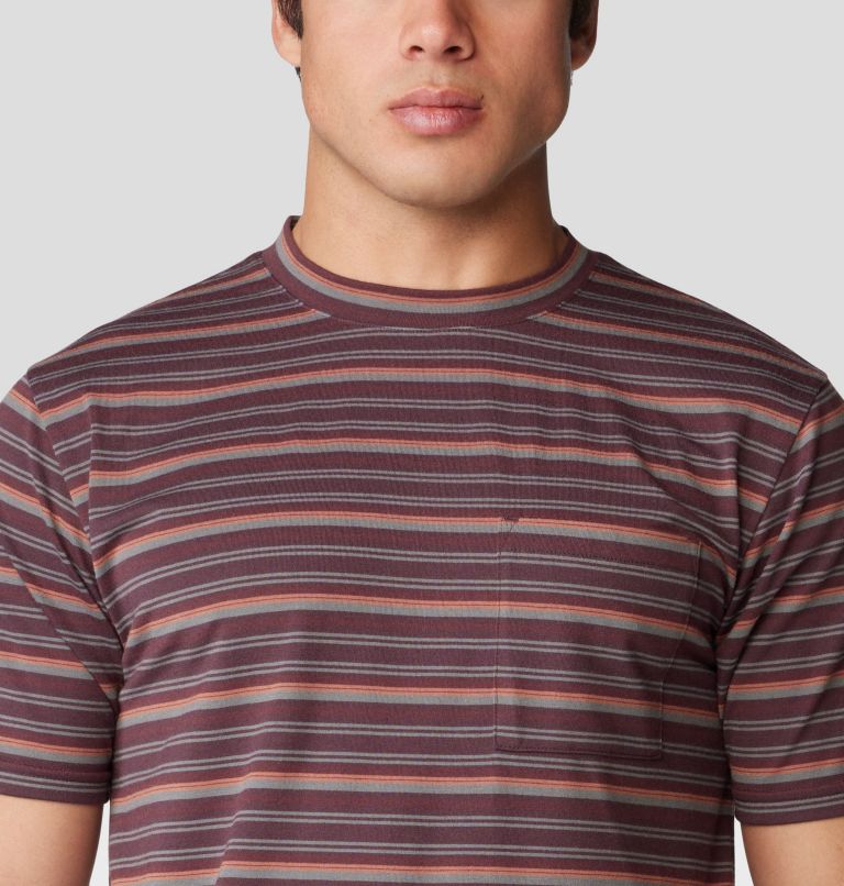 Men's Low Exposure Short Sleeve, Color: Blackberry Crag Stripe Print, image 4