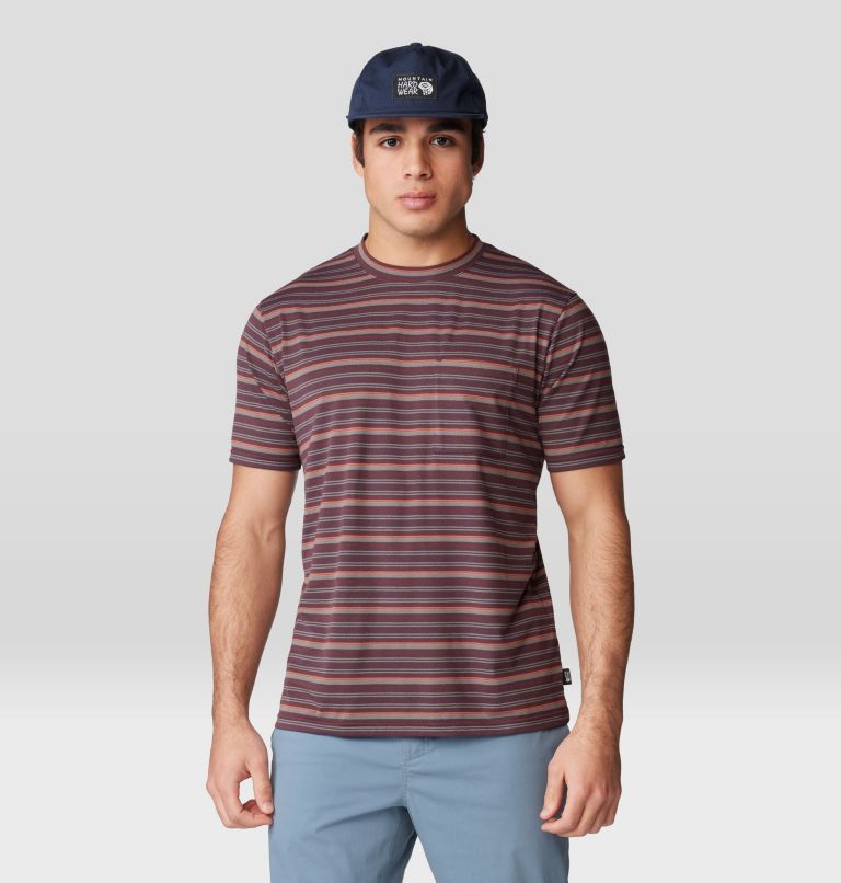 Men's Low Exposure Short Sleeve, Color: Blackberry Crag Stripe Print, image 5