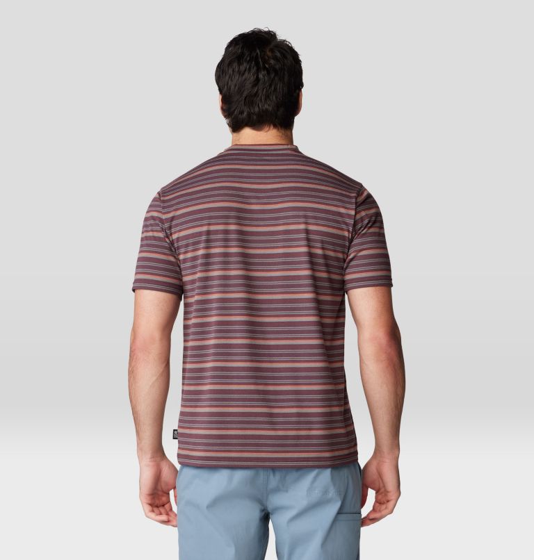 Men's Low Exposure Short Sleeve, Color: Blackberry Crag Stripe Print, image 2