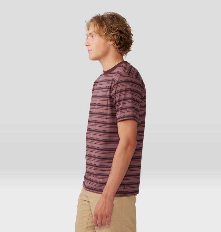 Men's Low Exposure Short Sleeve, Color: Washed Raisin Crag Stripe, image 3