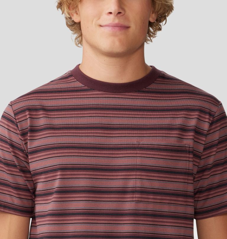 Men's Low Exposure Short Sleeve, Color: Washed Raisin Crag Stripe, image 4