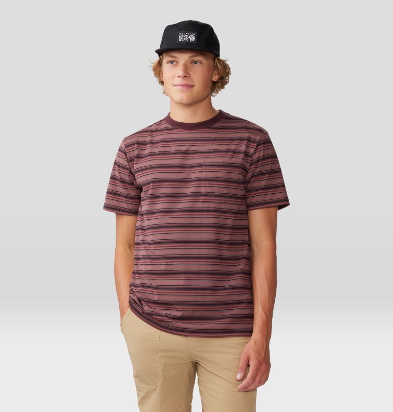 Men's Low Exposure Short Sleeve, Color: Washed Raisin Crag Stripe, image 5