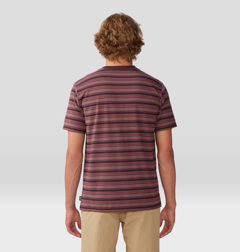 Men's Low Exposure Short Sleeve, Color: Washed Raisin Crag Stripe, image 2