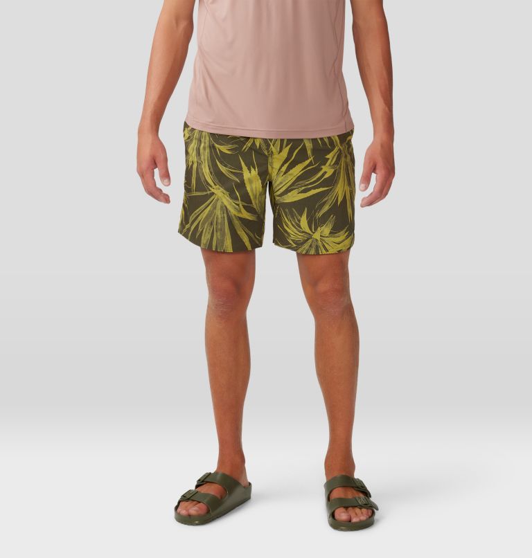 Thumbnail: Men's Stryder Swim Short, Color: Dark Pine Yucca Print, image 1