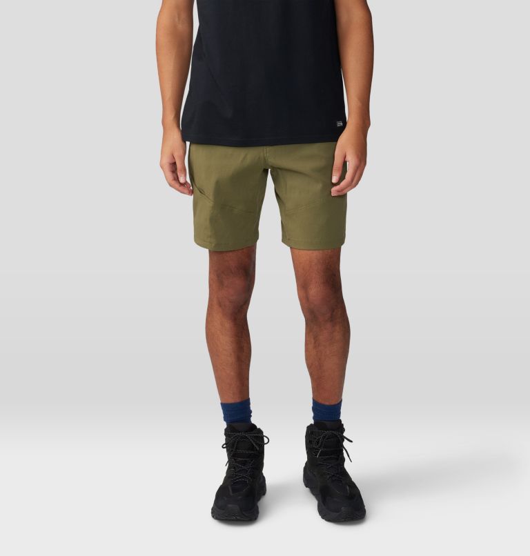 Stretch Twill Pull-On Shorts for Tall Men in Canyon Red