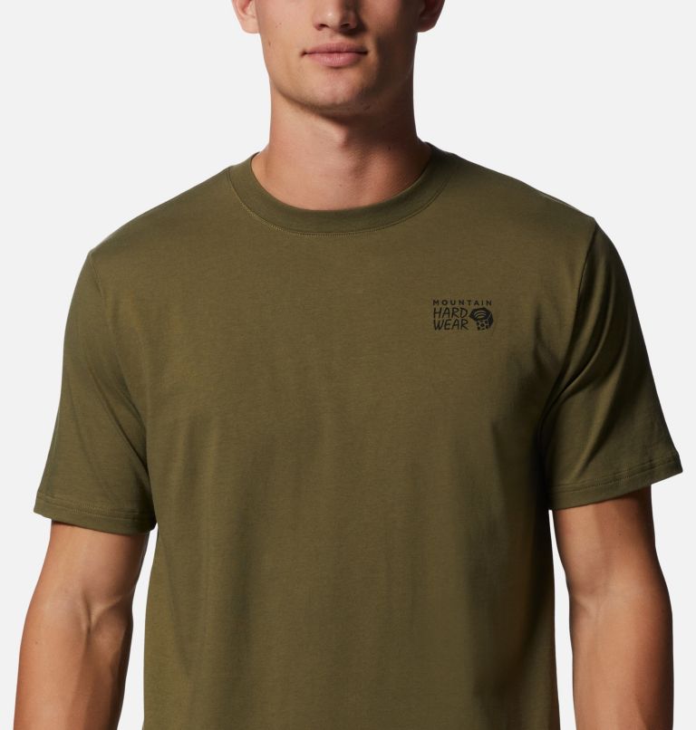 Thumbnail: Men's MHW Back Logo Short Sleeve, Color: Combat Green, image 4