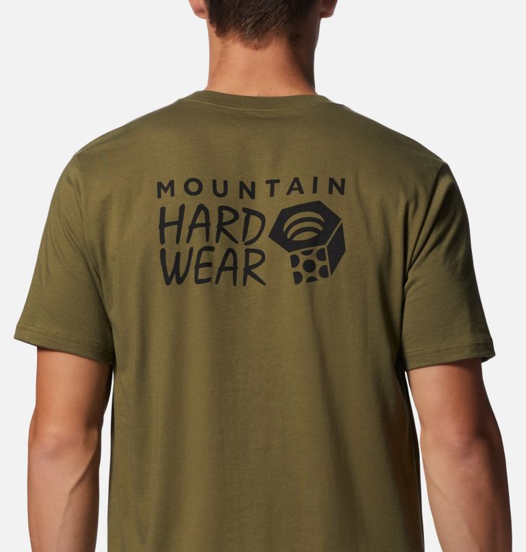 Thumbnail: Men's MHW Back Logo Short Sleeve, Color: Combat Green, image 5