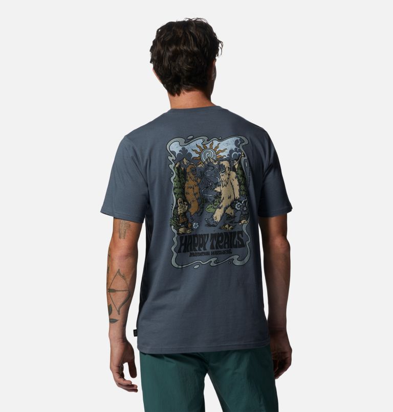 Men's Happy Trails Short Sleeve, Color: Graphite, image 2