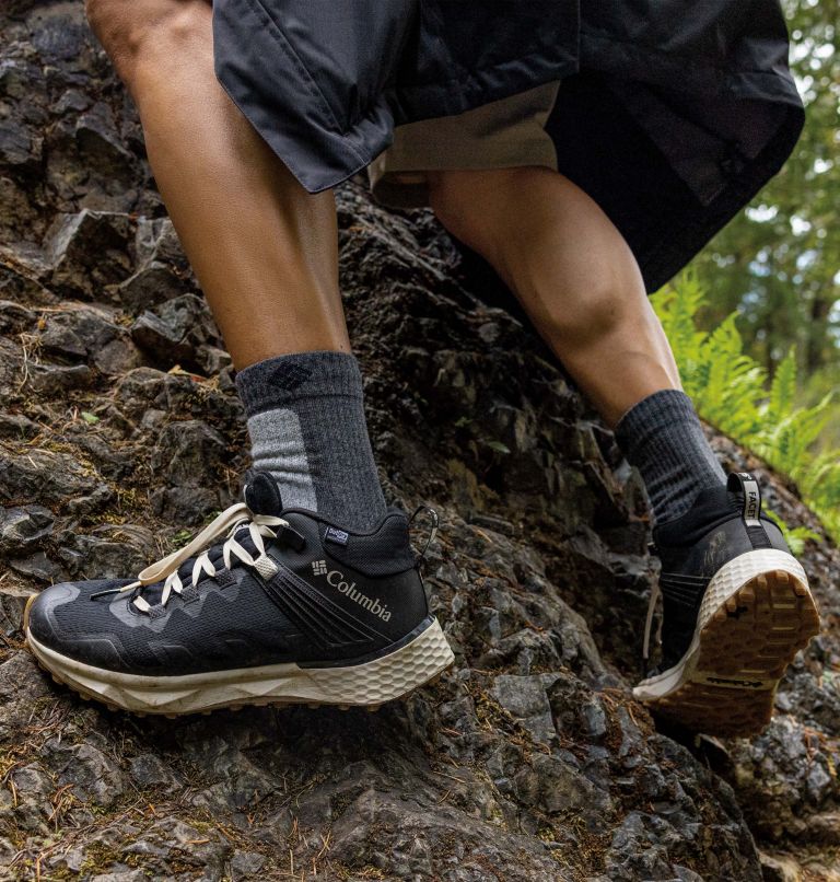 Men's Facet 75 Mid Outdry Waterproof Hiking Shoe, Color: Black, Light Sand, image 11