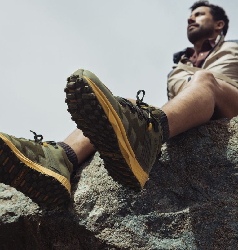 Men's Facet 75 Mid Outdry Waterproof Hiking Shoe, Color: Nori, Golden Yellow, image 10
