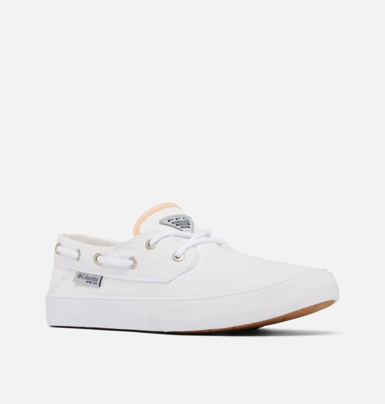 Women's PFG Slackwater Boat Shoe, Color: White, Icy Morn, image 3