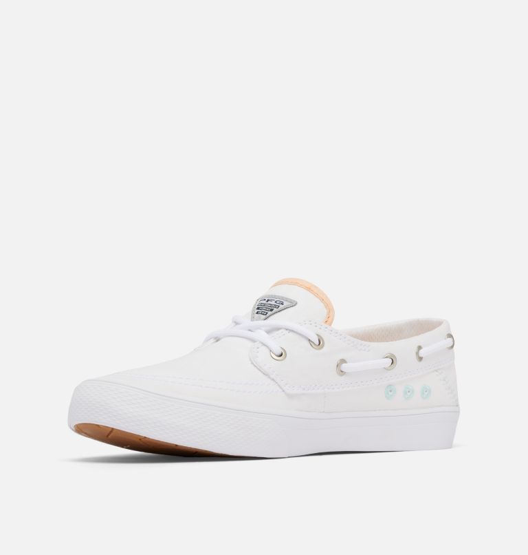 Women's PFG Slackwater Boat Shoe, Color: White, Icy Morn, image 7