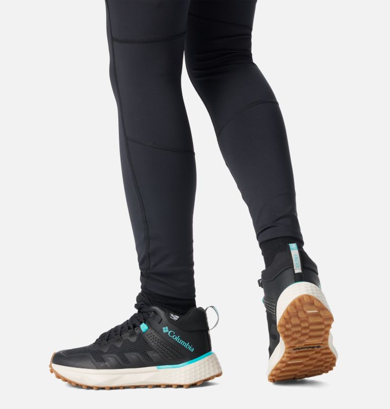 Women's Facet 75 Mid OutDry Shoe, Color: Black, Bright Aqua, image 10