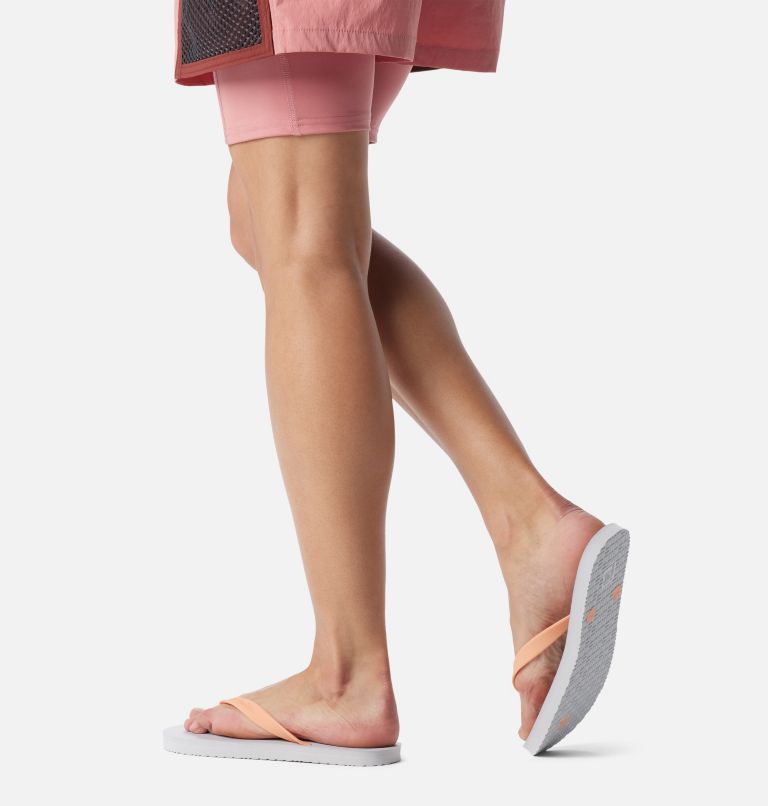 Women's Sun Trek Flip Flop, Color: Apricot Fizz, Slate Grey, image 10