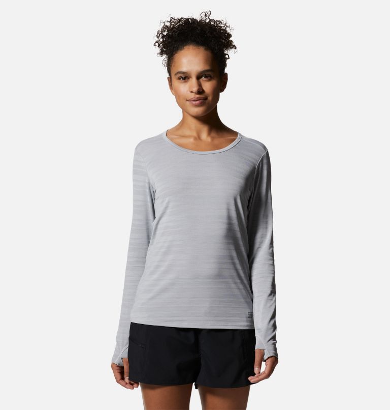 Women's Mighty Stripe Long Sleeve, Color: Glacial, image 1