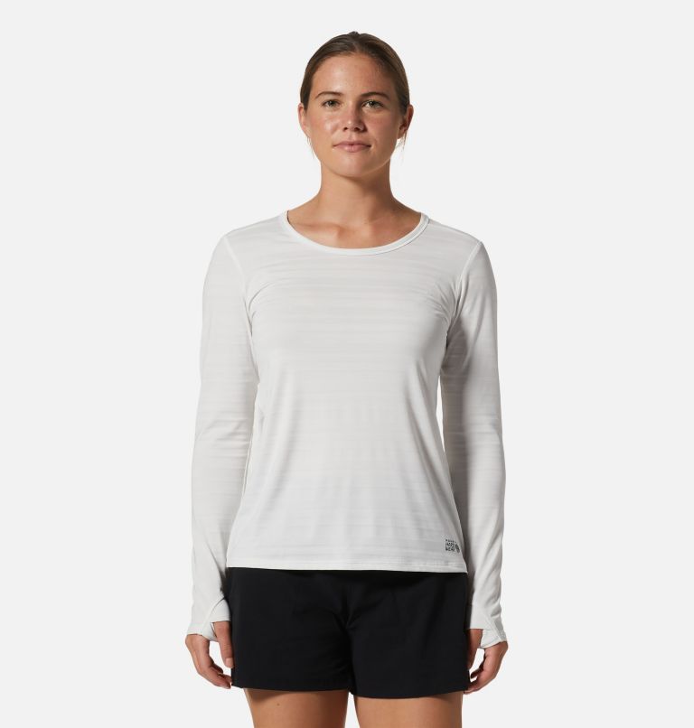 T-shirt à manches longues Mighty Stripe Femme, Color: Fogbank, image 1