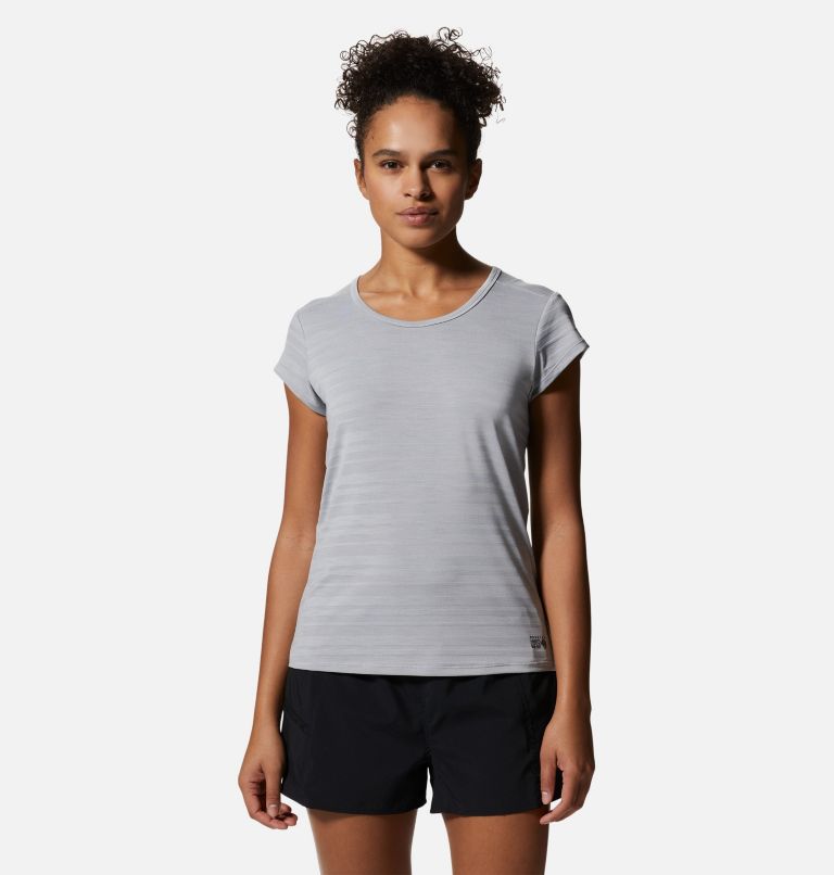 Thumbnail: Women's Mighty Stripe Short Sleeve, Color: Glacial, image 1