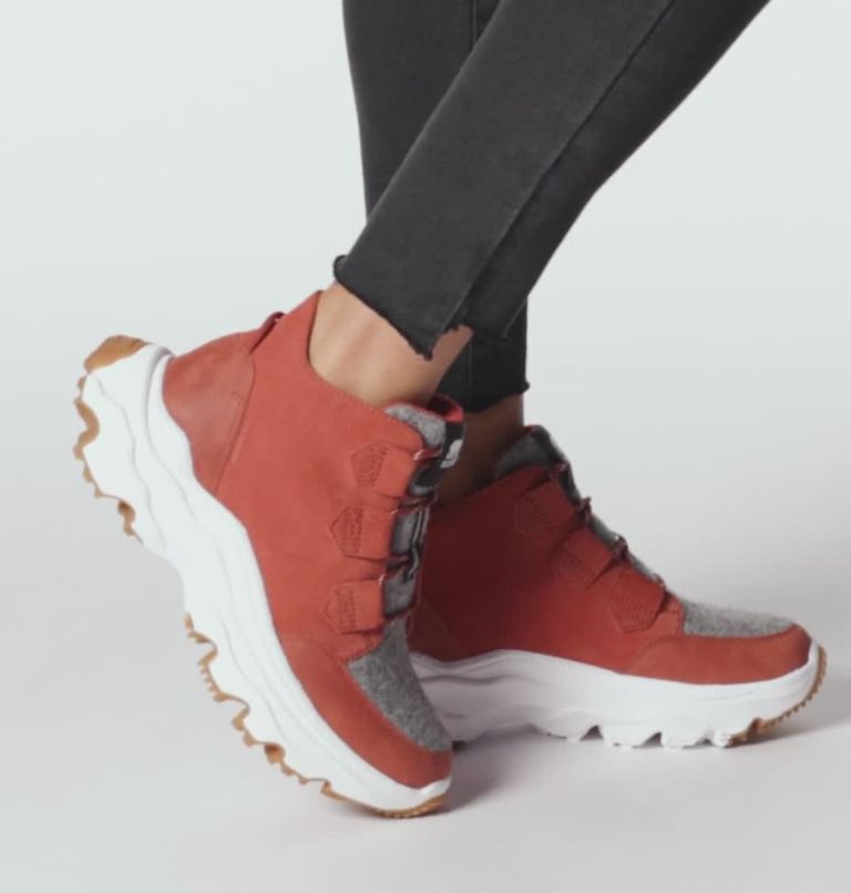 Women's Kinetic Breakthru Caribou Sneaker Boot, Color: Warp Red, Chalk